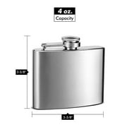 4oz Hip Flask, Stainless Steel