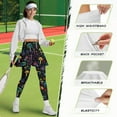thumbnail image 5 of FUIALDOLG Colorful Hippie Mushroom Skirted Leggings for Women Lady Tennis Leggings with Skirts Golf Pickleball Pants Gym Workout Athletic Clothes with Pockets,Size 3XL, 5 of 7
