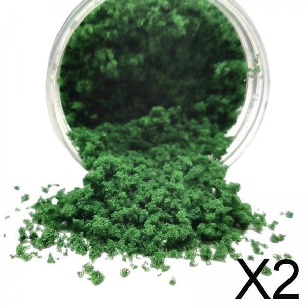 2x Simulación De Hierba En Miniatura DIY Paisajismo Tupido Mechón Para Accesorios Diseño Verde Oscuro