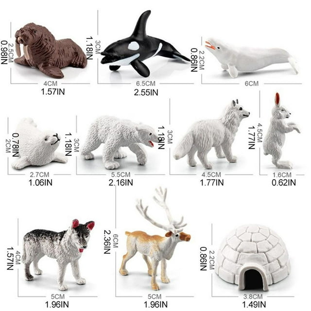 Animal Figurines Set 10Pcs Arctic Circle Ocean Sea Animal Figurines Set Animal Learning Models Figures Christmas New Year Birthdays Gift For Children