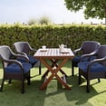 thumbnail image 3 of Bxaolu Outdoor Chair Cushions Set of 2, Thick 19" x 19" Outdoor Seat Cushions Patio Furniture Waterproof with Ties, Waterproof Patio Furniture Cushions, Outdoor Dining Chair Pads, Navy, 3 of 9