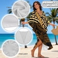 thumbnail image 6 of SEANATIVE Caftans for Women Beach Cover Up Swimsuit Coverups Swimwear Kaftan Dresses Long Caftans Plus Size Batwing Sleeve Swimsuit Coverup V Neck Summer Dress, Polynesia Floral Yellow Black, 6 of 7