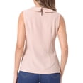 thumbnail image 3 of INSPIRE CHIC Women's Peter Pan Collar Blouse Casual Sleeveless Jacquard Floral Tank Top L Pink, 3 of 6