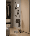 thumbnail image 6 of Proman Products Milano Metal Freestanding Coat Rack with 6 Hooks Included a 7" Mirror for Living Room, Bedroom, Entryway, Office, Walnut, 6 of 7