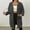 Gray, variant on GuzomFashion Womens Brown Oversized Waffle Knit Hooded Coat - Soft Stretch Full-Zip, Casual Style, S-XXL,Size 2XL
