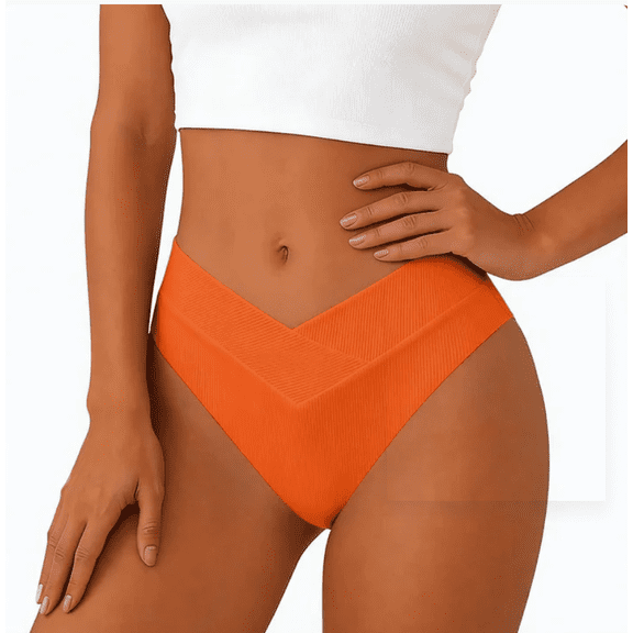 Jane Wardrobe Women's V-Waist Ribbed Bikini Bottoms - High Waisted Cheeky Swim Bottoms, Nylon Stretch, 8 Colors Sizes S-Xl