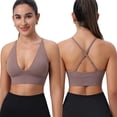 thumbnail image 2 of Sujetadores deportivos Evercute para mujer, ajustables, cuello en V profundo, acolchados, 2 of 5