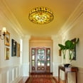thumbnail image 4 of ChicHomey Tiffany Style Vintage Stained Glass Flush Mount Ceiling Light Pendant Lamp, 4 of 6