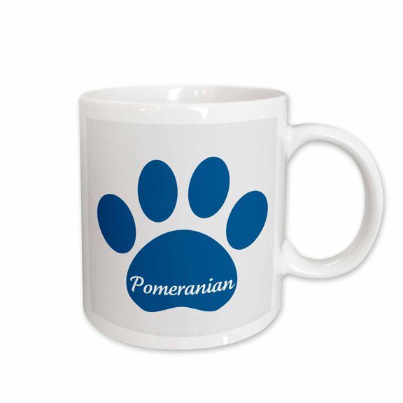 3drose, Blue Pomeranian Paw- Pets- Dog Art, 11oz Mug