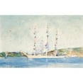 thumbnail image 2 of Henry Scott Tuke 18x13 Black Ornate Wood Framed Double Matted Museum Art Print Titled - A Windjammer at Anchor (1904), 2 of 5