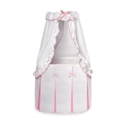 Majesty Baby Bassinet with Canopy - White/Pink Bedding