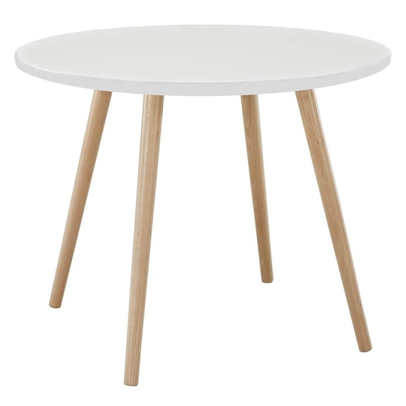 wirlsweal Dining Table with Solid Wood Leg Waterproof Nordic Style 60cm Round Shape Leisure Coffee Table Home Furniture