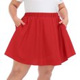 thumbnail image 5 of HDE Women's Plus Size Mini Skater Skirt with Elastic Waist Red - XL, 5 of 6