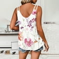thumbnail image 3 of Tmtolofot 2024 Womens Summer Tank Tops Floral Print Top Women Thin Spaghetti Straps Sexy Pleated T-Shirts Sleeveless Vest Women's Round Neck T Shirts,2_Multicolor,Large, 3 of 5