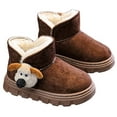 thumbnail image 2 of YMNXA Big Boys Girls Booties Non Slip Solid Color Cartoon Detail Soft Sole Plush Warm Comfortable Shoes For Daily Wear Brown 4.5-5 Years, 2 of 9