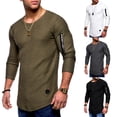 thumbnail image 4 of Mens Long Sleeve T Shirt Slim Fit Muscle Blouse Activewear Pullover Tops Tee, 4 of 8