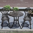 thumbnail image 7 of ZXNYH Patio Bistro Set.Rust-Resistant Cast Aluminum Bistro Table Set with Umbrella Hole for Backyard (Rose White), 7 of 7