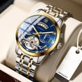 thumbnail image 1 of Reloj de Negocios para Hombre, Reloj de Pulsera de Cuarzo Multifuncional con Correa de Acero Inoxidable, Reloj de Vestir Casual Impermeable, 1 of 5