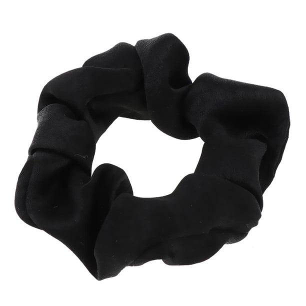 Gomas para el pelo jinwen con tacto de seda supersuave lazos elásticos grande negro scrunchies de seda para el cabello