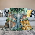 thumbnail image 2 of Nawypu Hippo Monkey Lion Elephant Giraffe Animals Blanket Flower Soft Flannel Throws Cozy Blankets for Couch Sofa Gifts, 2 of 6