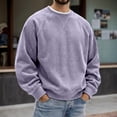 thumbnail image 2 of Corduroy Sweatshirts for Men 2026 Fall Winter Long Sleeve Plain Relaxed Fit Crewneck Sweatshirt Mens Pullover Top, 2 of 5