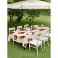 thumbnail image 4 of Outdoor Tablecloth with Umbrella Hole for Patio/Picnic/Party/Camping, Cute Ladybugs Waterproof Table Cloth Rectangle Table Cover Washable, Spring Botanical Leaves Beige (60"x 120"), 4 of 8