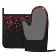 thumbnail image 3 of Kll Red Glitter1 Oven Gloves And Pot Holders Grill Gloves - Oven Gloves And Pot Holders, Non-Slip Cooking Gloves With Recycled Pads, 3 of 9