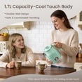 thumbnail image 2 of Mecity Retro Electric Kettle, 1.7L Hot Water Boiler with Thermometer, Stainless Steel Interior, 1500W Fast Boil Tea Kettle, Double Wall Cool Touch, Wide Mouth, Green, 2 of 7