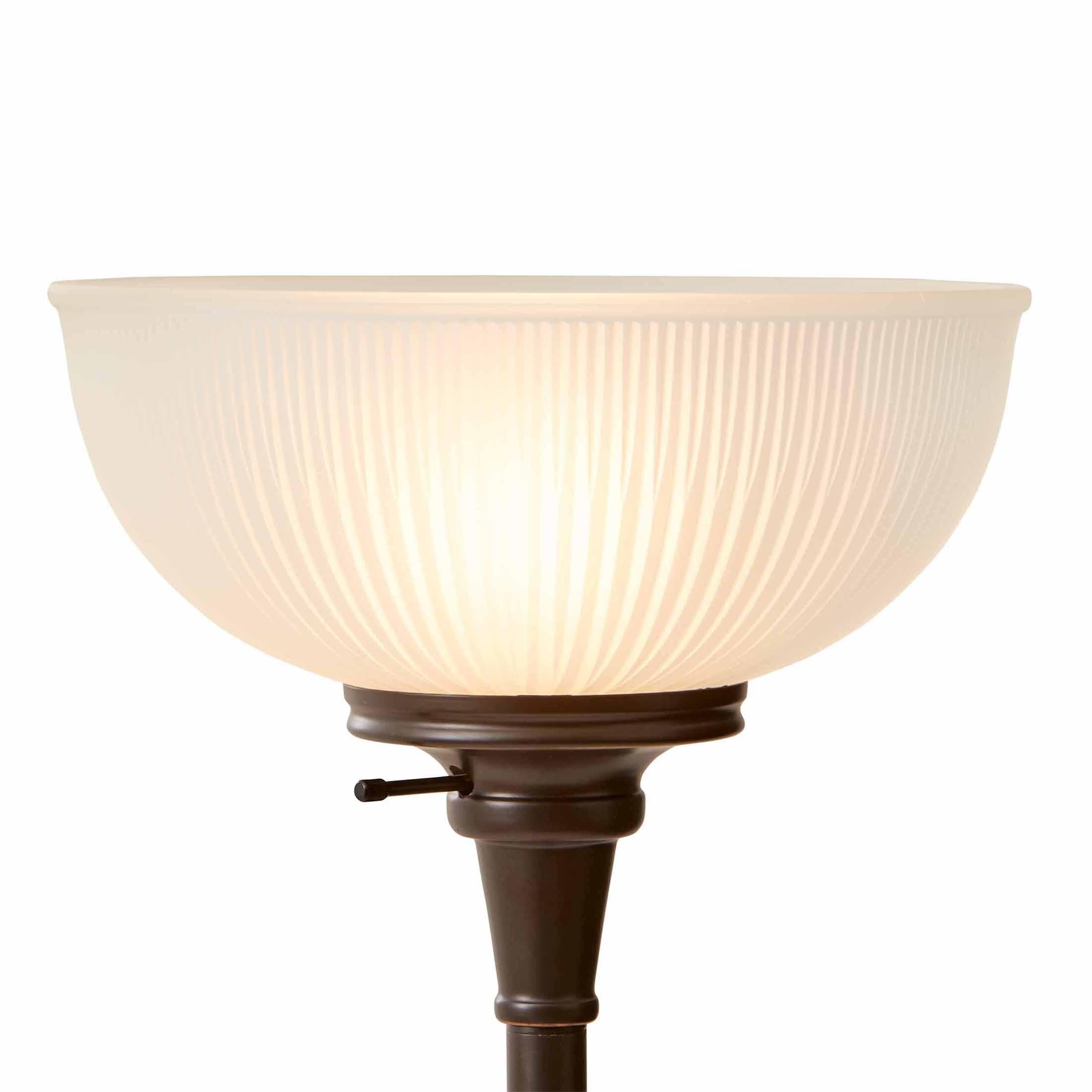 Better Homes & Gardens 71" New Ribbed Frosted Glass Oil Rubbed Bronze Floor Lamp, Modern Styling