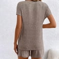 thumbnail image 3 of yunLCZ Womens Nightgowns Pajamas Sets For Women Ribbed Knit Sets Soft Short Sleeve Casual Sleepwear Set Nightshirt, 3 of 3