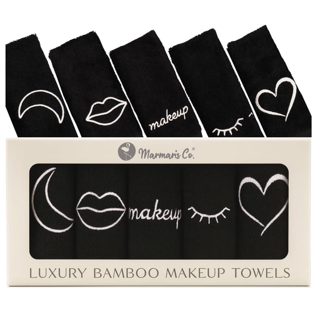 Toallitas desmaquillantes Marmaris Co. Luxury negras pack de 5 para rostro