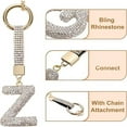 thumbnail image 7 of Glittering Initial Charm Keyring Alloy Pendant Individualized Bag Decoration Keyrings Pendant for Adults, 7 of 7