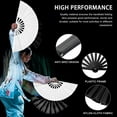 thumbnail image 2 of 4 Pcs Large Folding Fan Silk Hand Fan Chinese Japanese Tai Handheld Fan Folding Dancing Prop Craft F Black&White Plastic+Polyester, 2 of 4