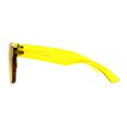 thumbnail image 3 of Thick Solid Plastic Color Lens Horned Rim Panel Shield Sunglasses Yellow, 3 of 4