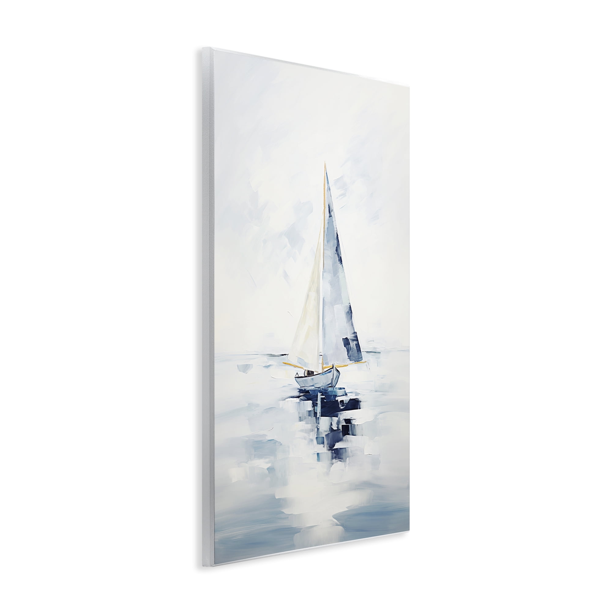 Stupell Industries Abstract Paint Strokes Boat Abstract Painting Unframed Art Print Wall Art, 13 x 19