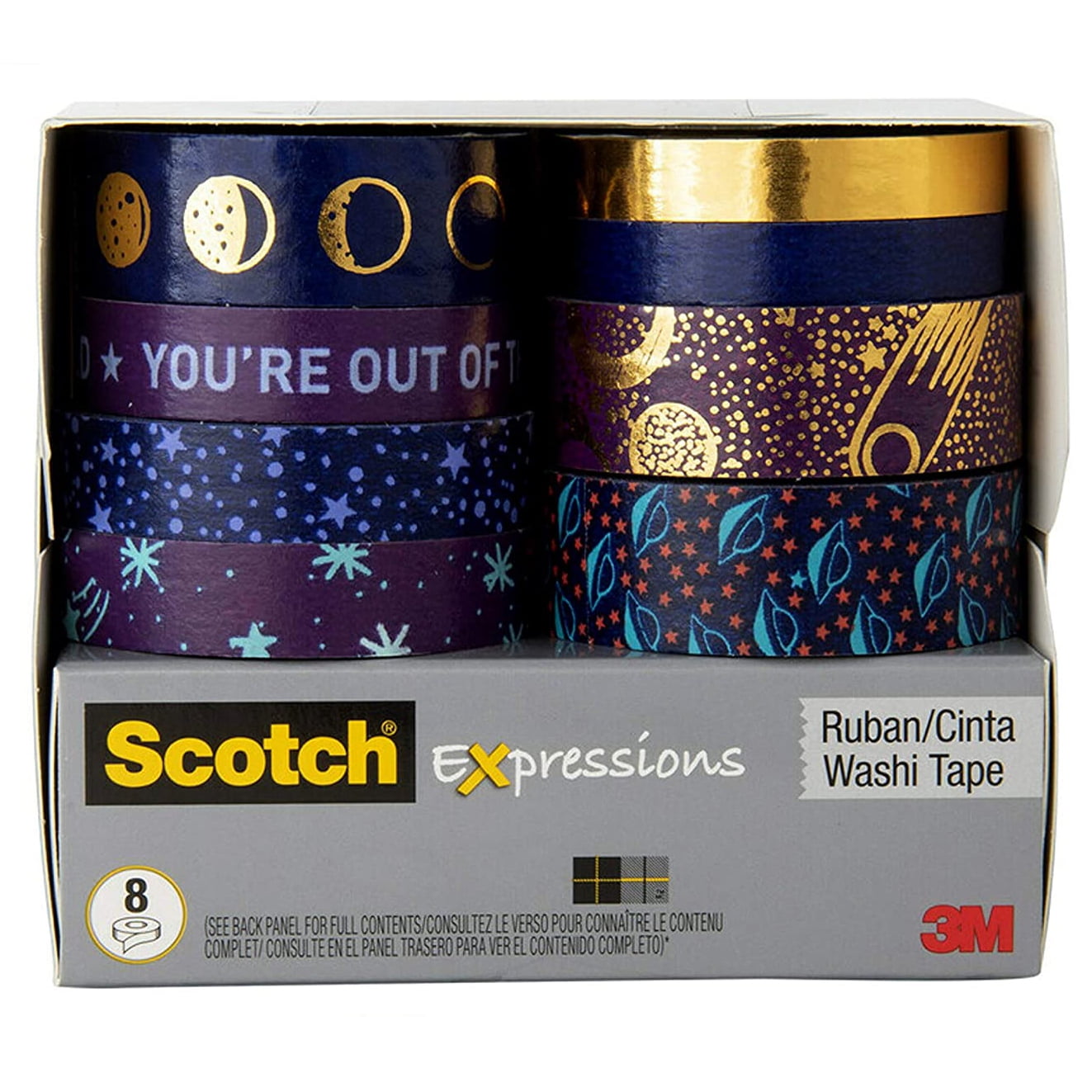 Great for Decorating and Crafts 8 Rolls C1017-8-P8 Scotch Expressions Washi Tap 