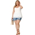 thumbnail image 3 of Women's Plus Size Cami Lace Adjustable Strap Elegant Camisole Tops White 2X, 3 of 7