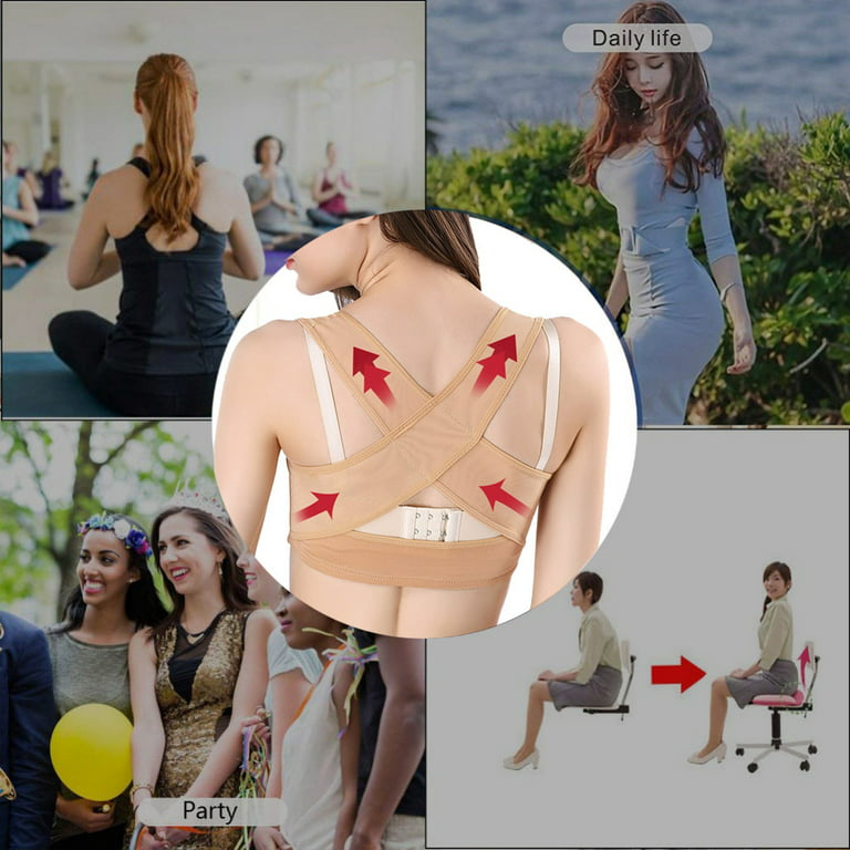 Women Chest Breast Support Belt, Posture Corrector Humpback Correct Posture  Corset Bra Posture Shape Corrector， S-2XL 