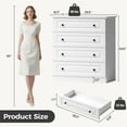 thumbnail image 4 of 4 Drawer White Dresser for Bedroom, 35 Inch Tall Storage Chest with Large Drawers, Modern Space Saving Furniture for Hallway, Entryway (White), 4 of 14