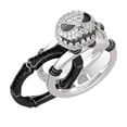 thumbnail image 1 of Anillo de esqueleto de dos colores blanco y negro, anillo de sonrisa de lujo, anillos decorativos de moda de aleación, 1 of 7