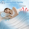 thumbnail image 3 of Sky Blue White Cooling Blanket,Lightweight Breathable Summer Throw Blanket with Double Sided Cold Effect,Gradient Vertical Stripes Minimalist Picnic Blankets Bed Sheet for Hot Sleepers 60"x80", 3 of 8