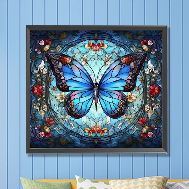 Pintura de diamante 5D DIY taladro redondo completo parcial AB mariposa decoración del hogar Hugtrwg Para estrenar