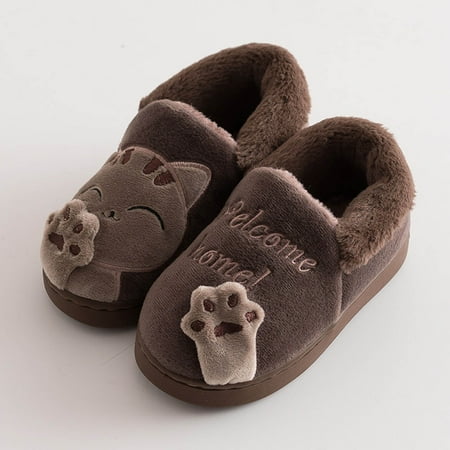 Kayannuo Beach Sandals Clearance Boys Sandals Girls Sandal Quick Dry Kids Baby Boys Girls Winter Slippers Cartoon Cat Non-Slip Home Indoors Shoes