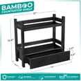 thumbnail image 3 of Organizador de baño Sorbus Bamboo con 2 niveles, estante negro, 3 of 8