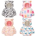 thumbnail image 4 of Baby's Padded Jacket with Hood Cute Cartoon Cotton Coats Toddler Boys Girls Winter Winter Warm Outerwear Soft Cotton Padded Jacket Cute Bear Ears Jacket, 4 of 4