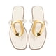 thumbnail image 3 of Sandalias tipo tanga Wnshonzy para mujer, planas, de piel blanca, 3 of 4