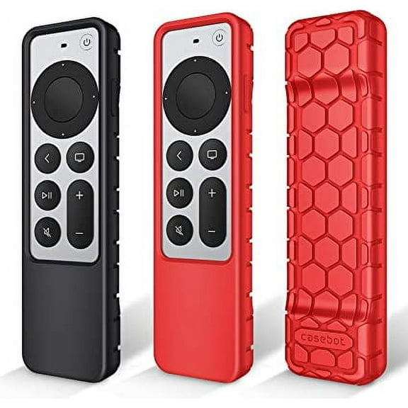 [2 Pack] Fintie Protective Case for Apple TV Siri Remote 2021 - Honey Comb Lightweight Anti Slip Shockproof Silicone Cover