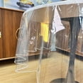 thumbnail image 2 of Clearance! Clear Round Plastic Tablecloth Protector Waterproof Oil-Proof PVC Table Cloth Stain-Resistant Wipeable Table Cover for Round Table 90" Round on Clearance B, 2 of 6