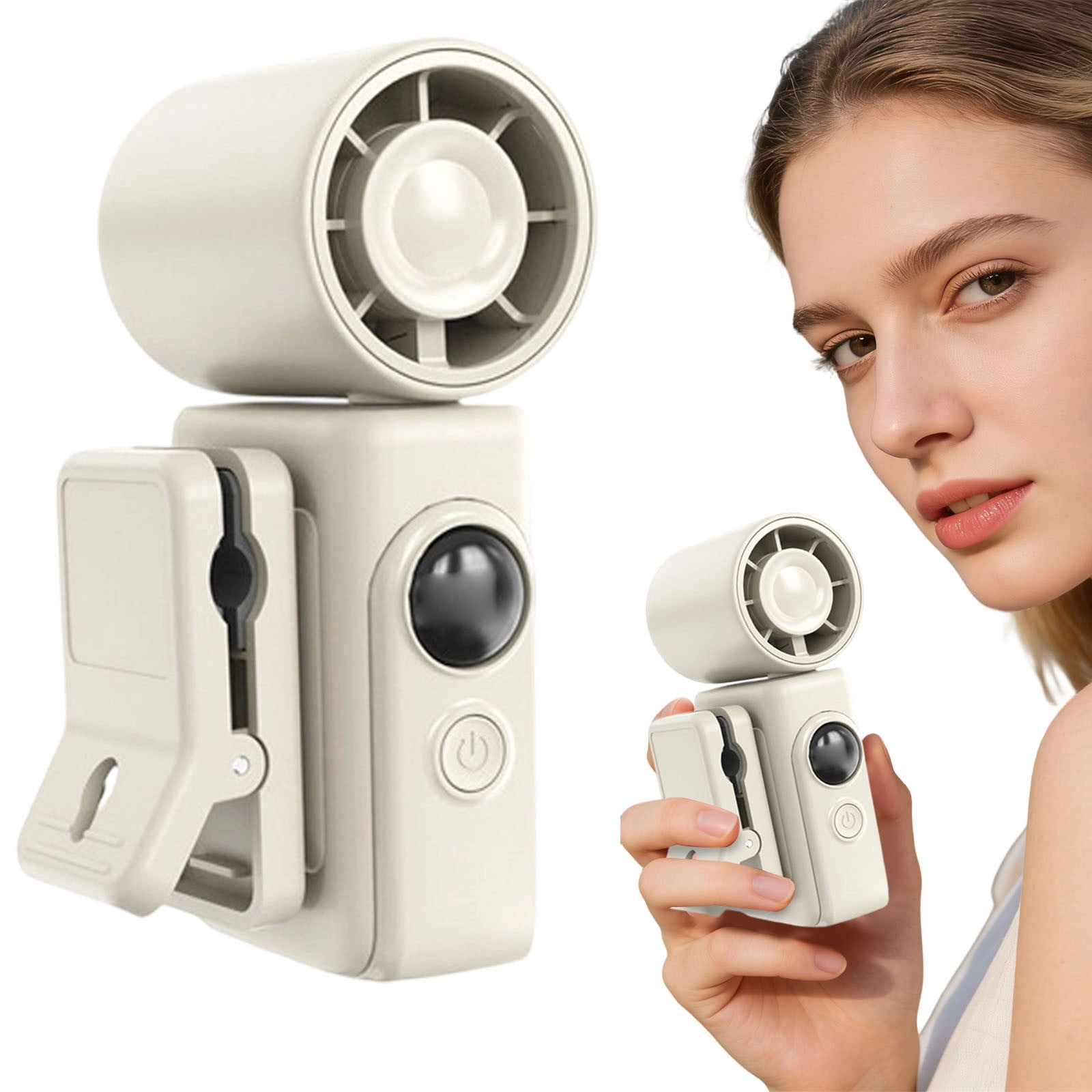 Clip-On Portable Fan 13500 RPM Rechargeable Mini Handheld Fan with LED Display 360° Rotating Clip for Travel
