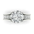 thumbnail image 2 of 3.39 ct Brilliant Round Cut Moissanite 18K White Gold Solitaire with Accents Engagement Bridal Wedding Ring Band Set size 4.5, 2 of 7